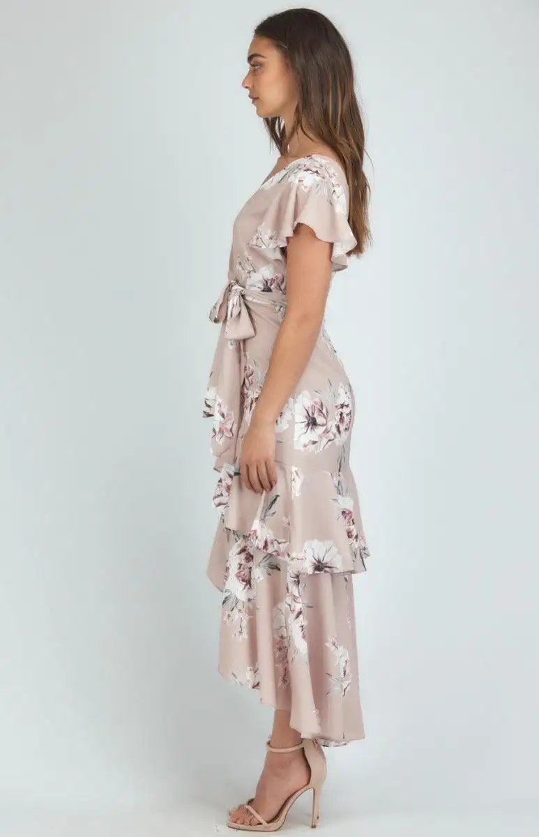 Butterfly Sleeve Floral Dress - Shweetcheeks Collection