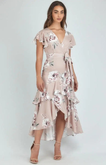 Butterfly Sleeve Floral Dress - Shweetcheeks Collection