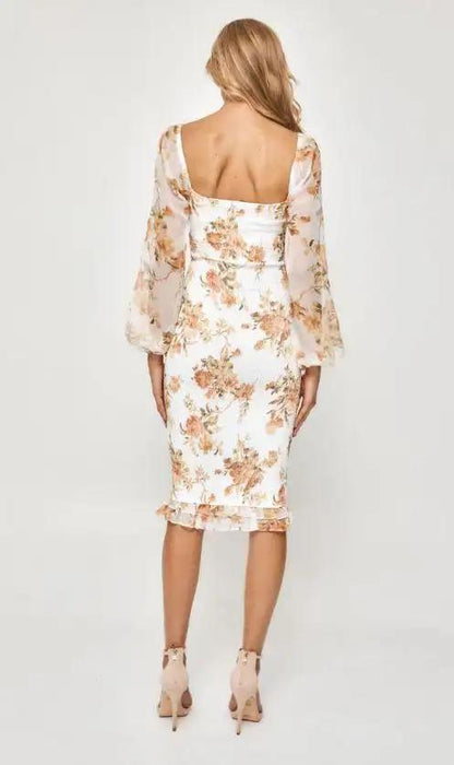 Floral Shirred Midi Dress - Shweetcheeks Collection