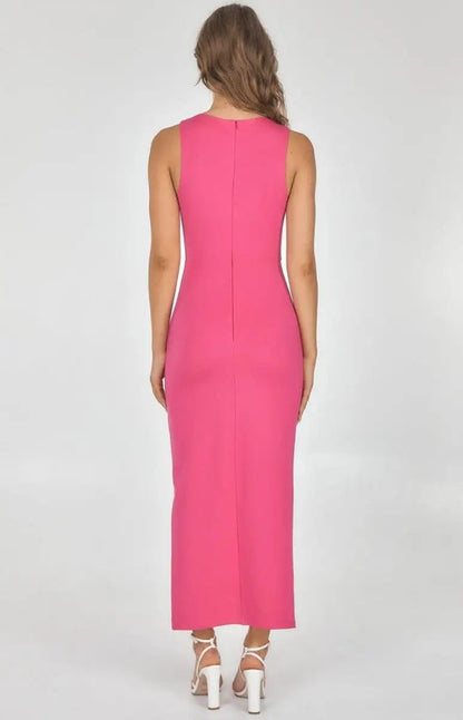 Front Knot Detail Stretch Maxi Dress - Shweetcheeks Collection