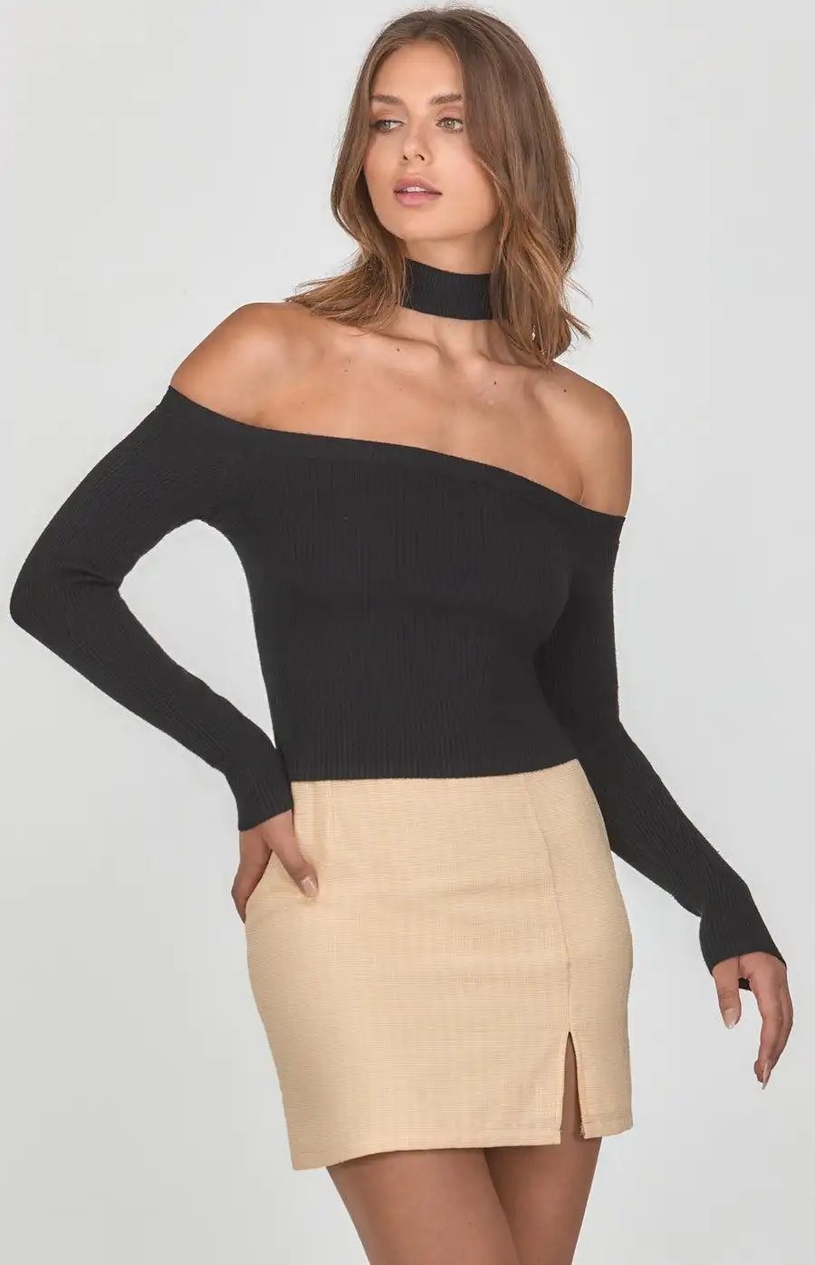 Off the Shoulder Choker Neck Top - Shweetcheeks Collection