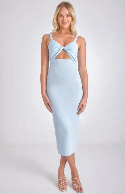 Twist Front Detail Midi Dress - Shweetcheeks Collection